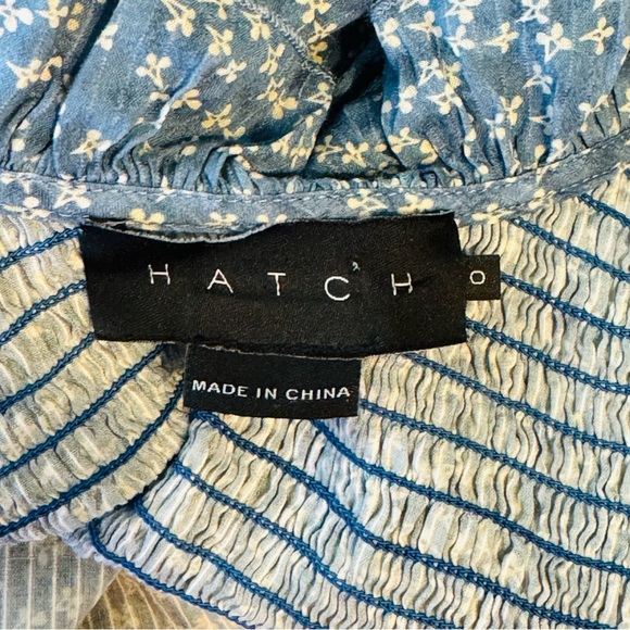 HATCH Blue Cotton Calico Floral Sleeveless Maternity boho Dress size 0 - Picture 7 of 9